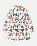 Vestido Camisero Niña Vaca Blanca Floral