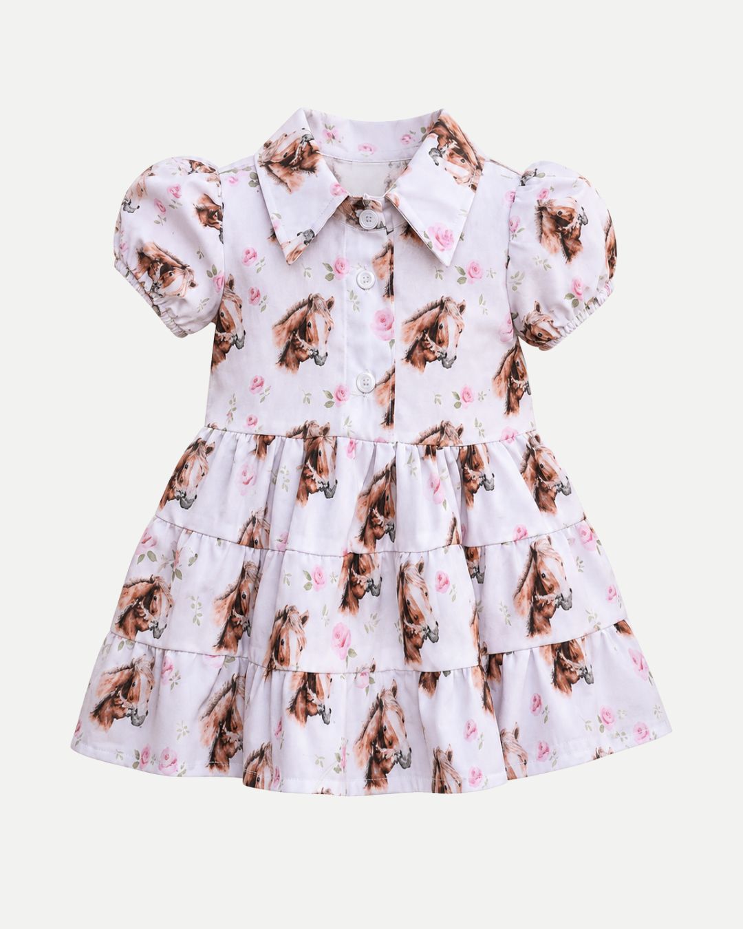Vestido Baby Caballos Blanco