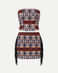 Conjunto Corset y Falda Terracota