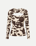 Blusa Escote Trendy Vaca Café