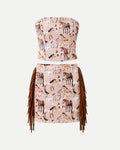 Conjunto Corset y Falda Beige