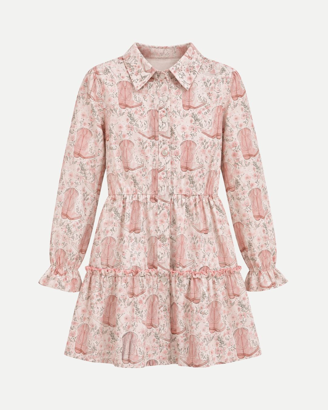 Vestido Camisero Botas Rosa