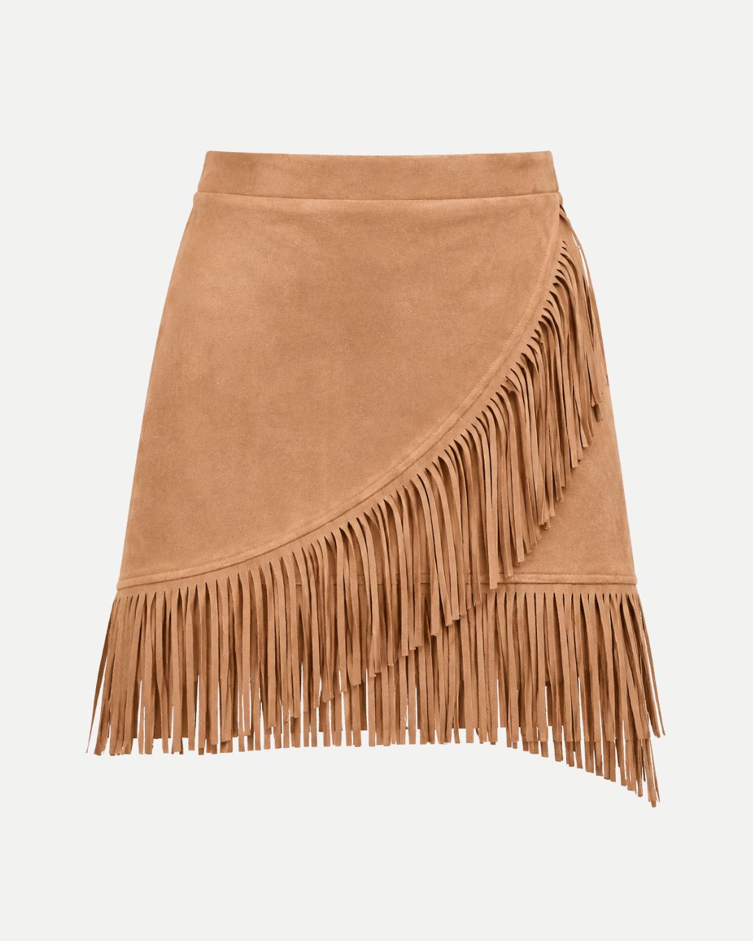 Falda Cruzada Camel con Flecos