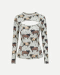 Blusa Escote Trendy Animal Gris