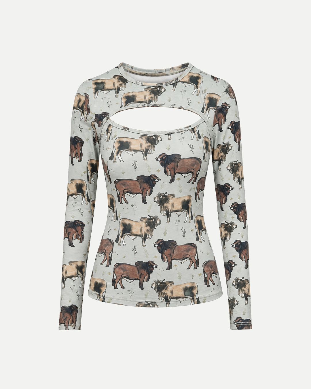 Blusa Escote Trendy Animal Gris