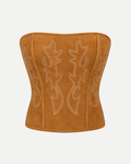 Corset Bordado Camel