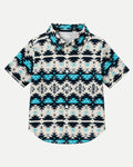 Camisa Manga Corta Blanca / Azul