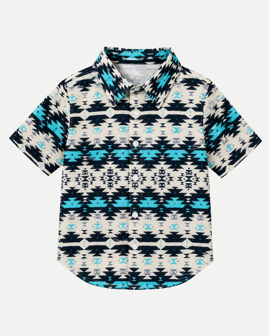 Camisa Manga Corta Blanca / Azul