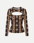 Blusa Escote Trendy Tribal Café