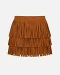 Minifalda Camel con Flecos