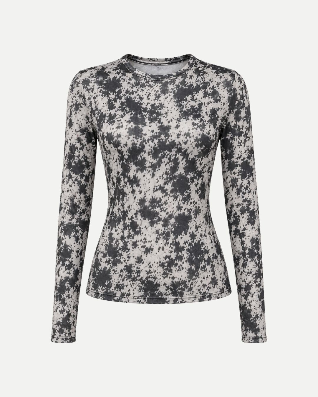 Blusa Mesh Animal Print Gris