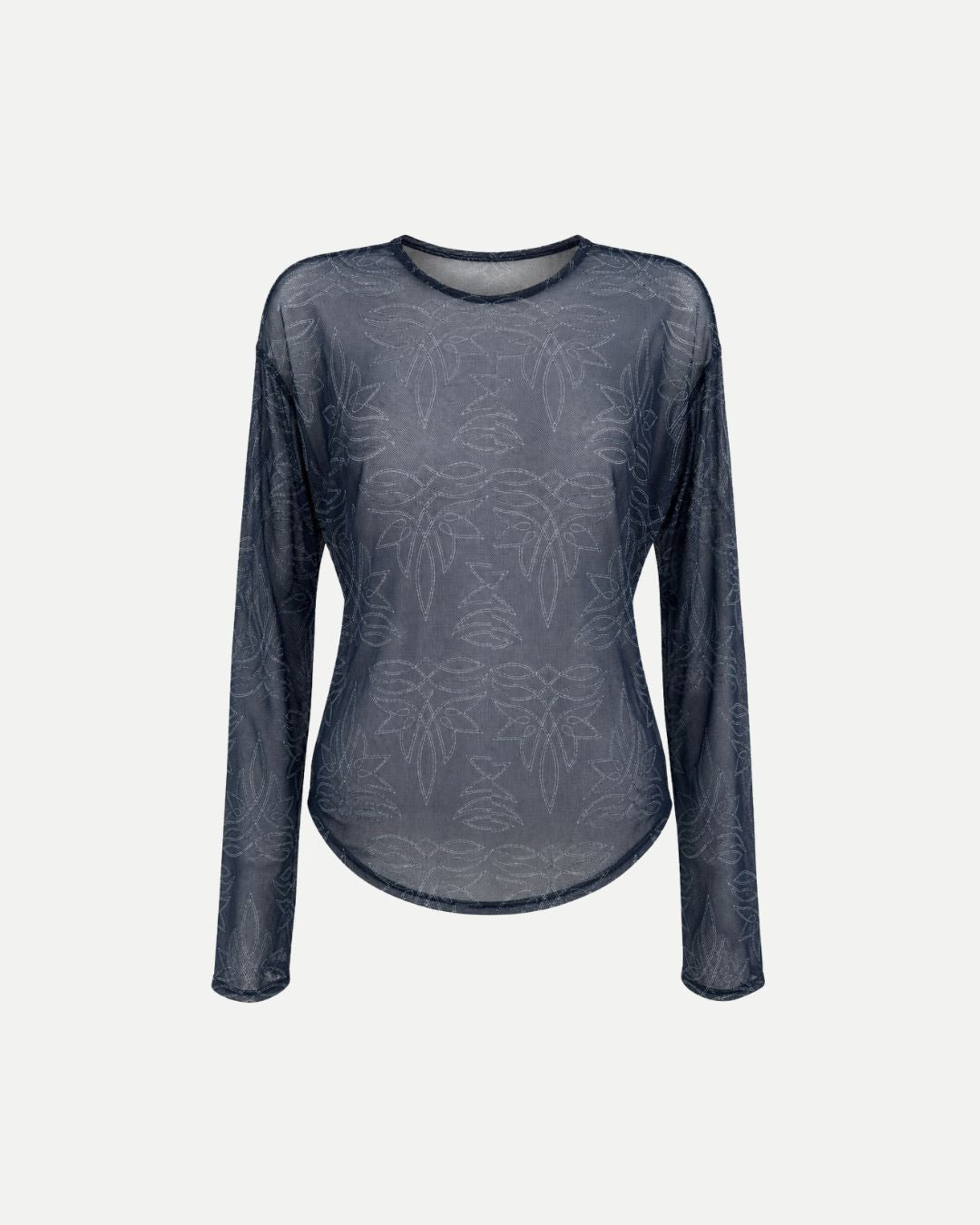 Blusa Mesh Negra Transparente